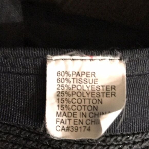 Black Versatile Hat Paper and Cotton Blend - Picture 4 of 10